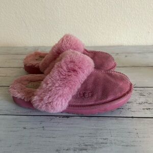 Ugg youth size 2 pink slip on slippers hard sole